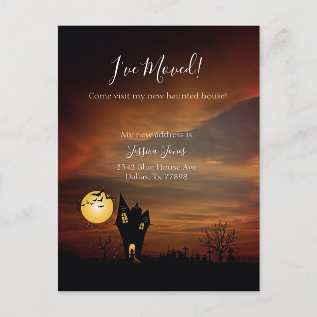 Postal De Anuncios He movido la nueva notificación de dirección movie (Anverso)