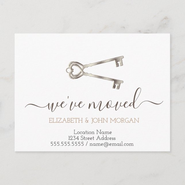 Postal De Anuncios He movido las teclas nuevas dirección (Anverso)