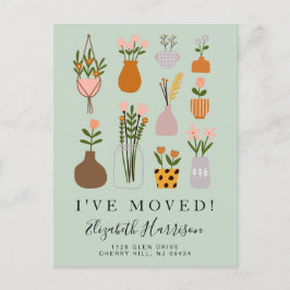 Postal De Anuncios He Movido Plantas Boho Verde Menta Mudanza
