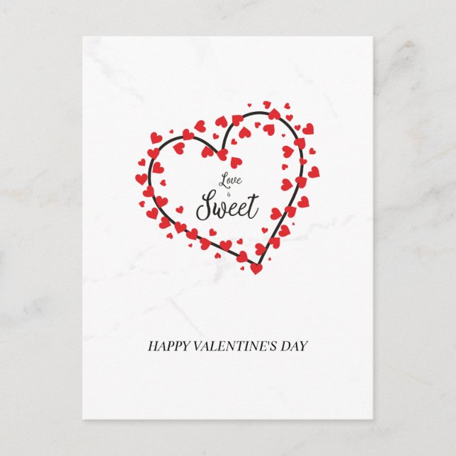 Postal De Anuncios Heart with Hearts Love is Sweet Quote Design (Anverso)