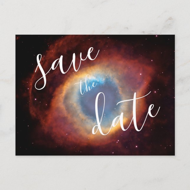 Postal De Anuncios Helix Nebula Photo Elegant Save the Date (Anverso)
