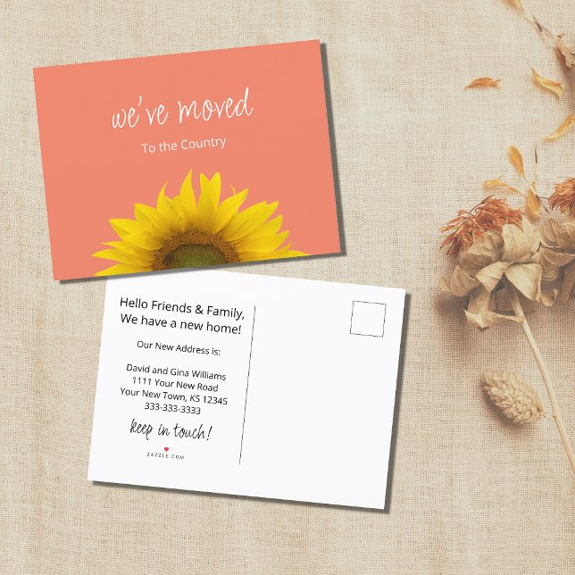 Postal De Anuncios Hemos movido el girasol de nuevo hogar (Subido por el creador)