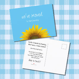 Postal De Anuncios Hemos movido el girasol nuevo hogar luz azul
