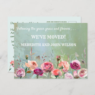 Postal De Anuncios Hemos movido el movimiento de acuarela floral con 