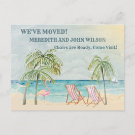 Postal De Anuncios Hemos movido el presupuesto Watercolor Ocean Beach