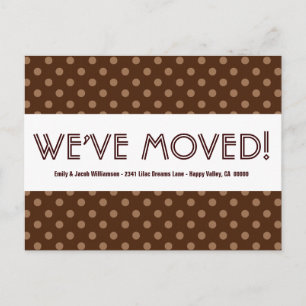 Postal De Anuncios Hemos movido la dirección cambiar puntos de polka 
