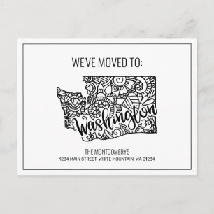 Postal De Anuncios Hemos movido la floral Mandala Washington State