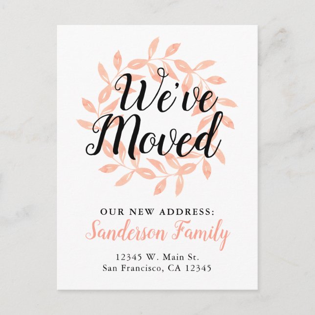 Postal De Anuncios Hemos movido la nueva dirección de la casa cambiar (Anverso)