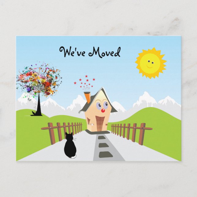 Postal De Anuncios Hemos movido la nueva dirección del hogar (Anverso)