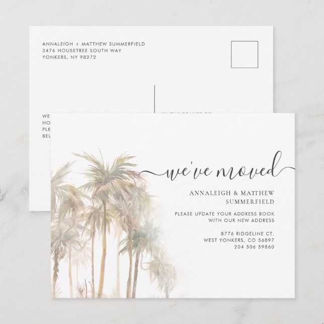 Postal De Anuncios Hemos movido palmeras QR Código hogar calentamient (Anverso / Reverso)