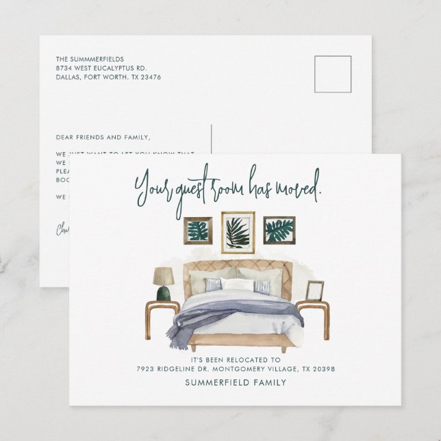 Postal De Anuncios Hemos mudado a Boho Modern Moving (Anverso / Reverso)