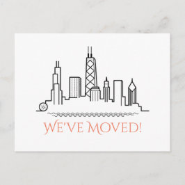 Postal De Anuncios Hemos Mudado Horizonte de la Ciudad de Chicago