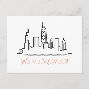 Postal De Anuncios Hemos Mudado Horizonte de la Ciudad de Chicago