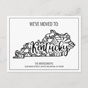 Postal De Anuncios Hemos trasladado a Mandala Kentucky, estado floral