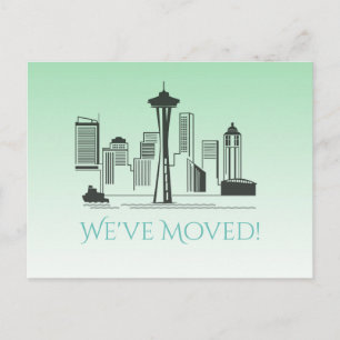 Postal De Anuncios Hemos trasladado el Skyline de Seattle