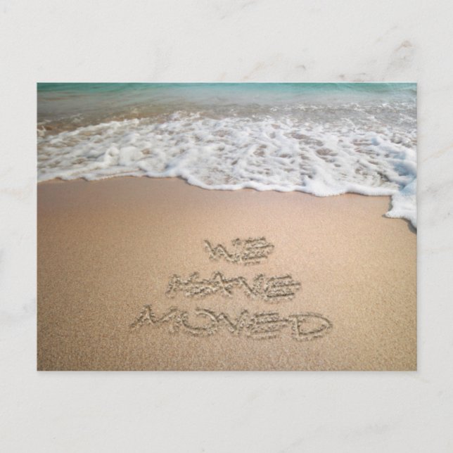 Postal De Anuncios Hemos trasladado la escritura de arena de Invitaci (Anverso)