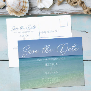 Postal De Anuncios Hermosa fotografía de Beach Horizon salva la fecha