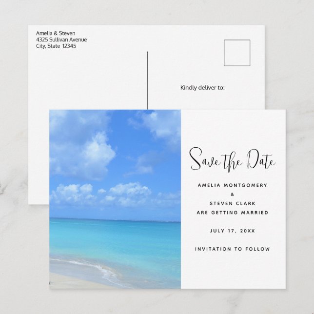 Postal De Anuncios Hermosa playa tropical turquesa (Anverso / Reverso)