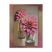 Hermosas flores de Dahlia y texto personalizado