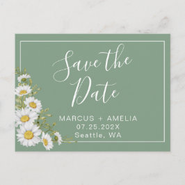 Postal De Anuncios Hermosas margaritas verdes y blancas de albahaca