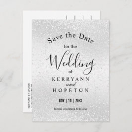 Postal De Anuncios Hermoso Purpurina Blanco - Salven la fecha