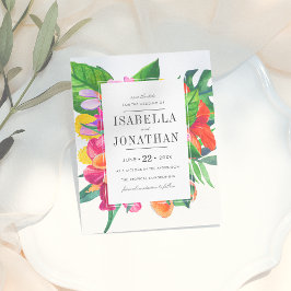 Postal De Anuncios Hibisco Tropical, Plumeria & Palmeras | Guarde la 