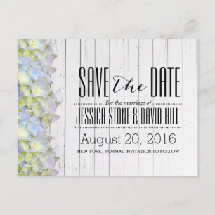Postal De Anuncios Hidrangea Weathered Wood Wedding Save the Date