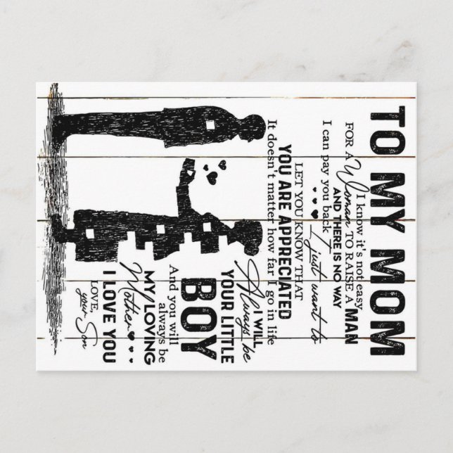 Postal De Anuncios Hijo Adorable Regalo para Mi Mamá | Regalo Familia (Anverso)