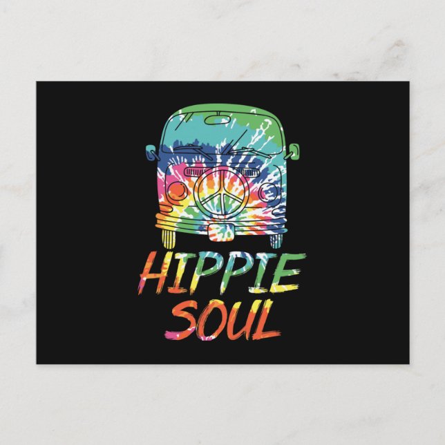 Postal De Anuncios Hippie Soul Microbus Van Hippie Lifestyle Hippie (Anverso)