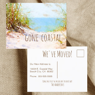 Postal De Anuncios Hogar Costero Perdido Camino de Playa Acuarela
