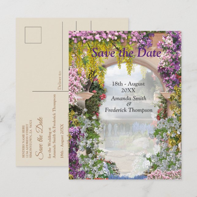Postal De Anuncios Hogar de campo italiano al aire libre (Anverso / Reverso)