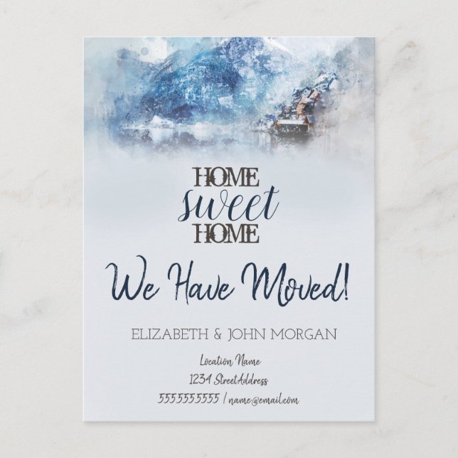 Postal De Anuncios Hogar de Winter Mountain Lake (Anverso)