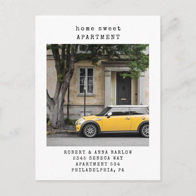 Postal De Anuncios Hogar Dulce Apartamento Nueva Dirección Foto Mudan (Anverso)