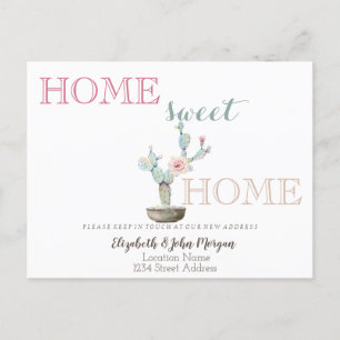 Postal De Anuncios Hogar dulce, flor de Cactus