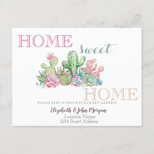Postal De Anuncios Hogar Dulce Hogar, Cactus Suculenta