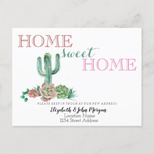 Postal De Anuncios Hogar Dulce Hogar, Cactus Suculento Nueva Direcció
