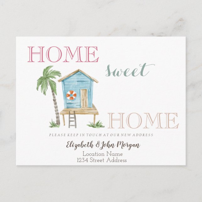 Postal De Anuncios Hogar Dulce Hogar,Casa de Playa (Anverso)