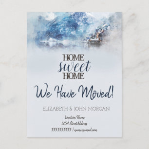 Postal De Anuncios Hogar dulce hogar del lago de montaña de invierno