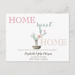 Postal De Anuncios Hogar Dulce Hogar,Flor de Cactus 