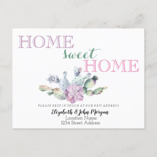 Postal De Anuncios Hogar Dulce Hogar, Flor Suculenta Cactus