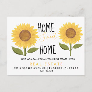 Postal De Anuncios hogar dulce hogar girasoles bienes raices 