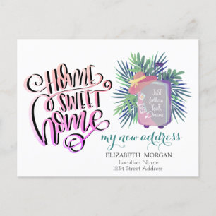 Postal De Anuncios Hogar Dulce Hogar, Maleta Hojas de Palma Nueva Dir