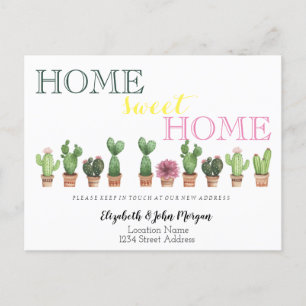 Postal De Anuncios Hogar Dulce Hogar, Nueva Dirección Floral de Cactu