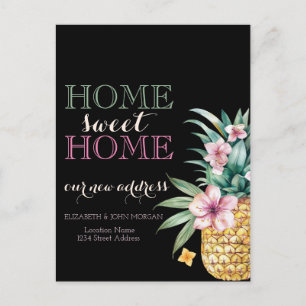 Postal De Anuncios Hogar Dulce Hogar, Piña Floral, Nueva Dirección Ne