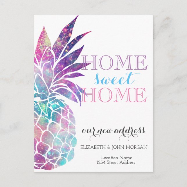 Postal De Anuncios Hogar Dulce Hogar, Piña, Nueva Dirección (Anverso)