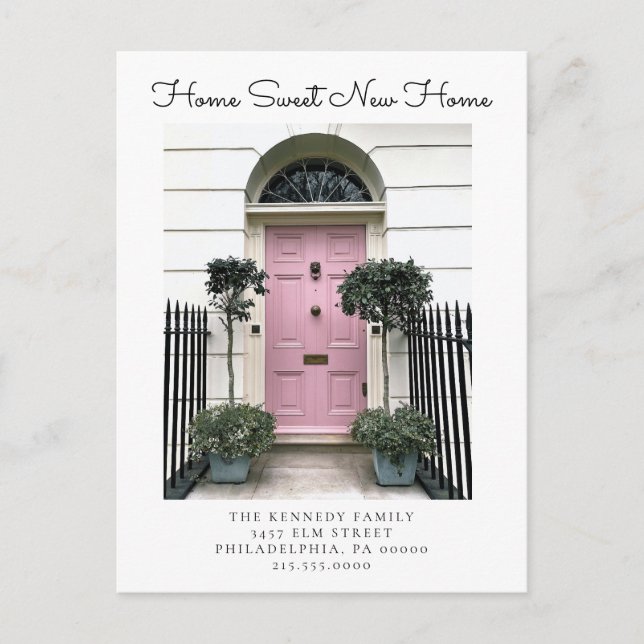 Postal De Anuncios Hogar Dulce Nuevo Hogar Cambio de Dirección Foto M (Anverso)