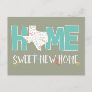 Postal De Anuncios Hogar Turquesa, Dulce Hogar Nuevo - Texas