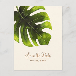 Postal De Anuncios Hoja de Palma Tropical Verano Elegante Salva la Fe
