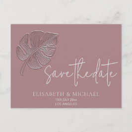 Postal De Anuncios Hoja tropical delicada simple realzada