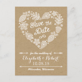 Postal De Anuncios Hojas de encaje - Enamorarse Guarda la Fecha